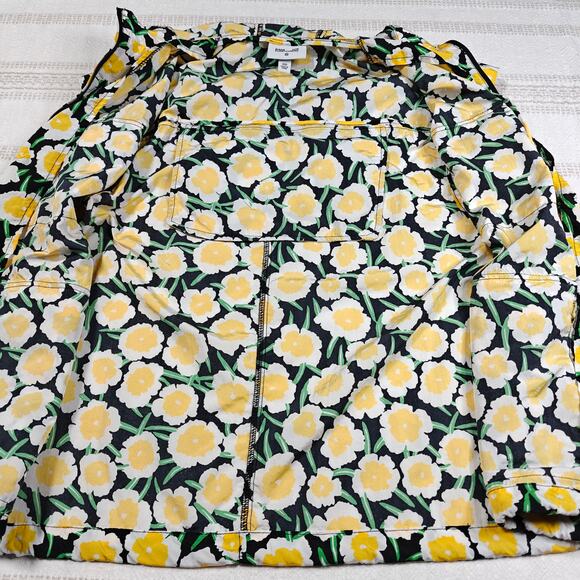 Diane von Furstenberg Yellow Poppy Floral Hooded Vest XXS Used Excellent - Picture 5 of 8